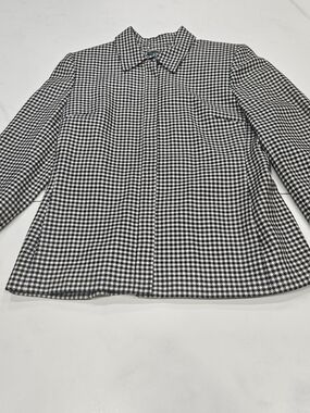 Classic Black & White Houndstooth Blazer Lined Lauren Ralph Lauren 100% Wool